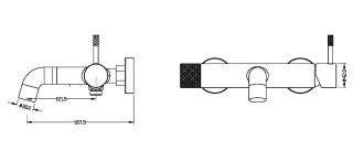 Смеситель для ванны Boheme Uno 463-WG белый/золото